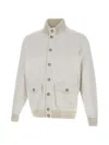 RIBBED TRIM FLAP POCKETS JACKET