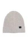 Fay Ribbed Wool Beanie In Gray