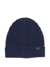Fay Ribbed Wool Hat In Blue