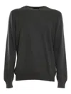 Fay Ribbed Wool Sweater With  Logo Detail In Brown