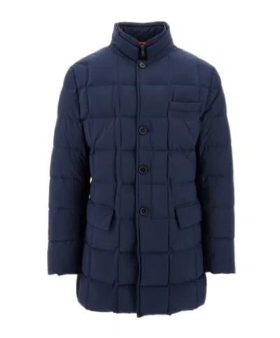 Fay Right-collar Down Jacket In Blue