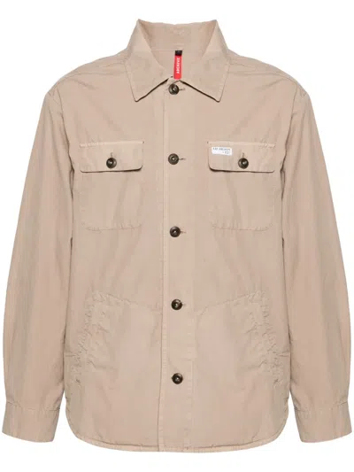 Fay Ripstop Cotton Shirt Jacket In Neutral