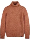 Fay Mouline Marled Virgin Wool Turtleneck In Orange