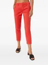 Fay Rolled-hem Trousers In Red