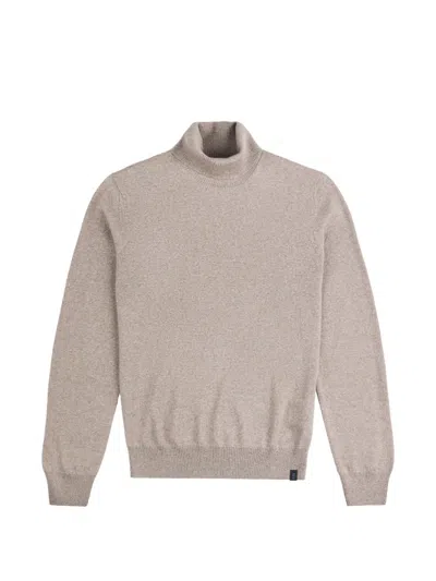 Fay Roll-neck Knitted Sweater In Gray