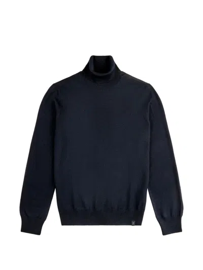 Fay Roll-neck Ribbed-trim Sweater In Blue