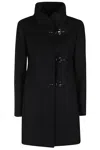 Fay Classic Tailored Mid-length Coat With Structured Fit