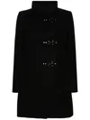 Fay Classic Tailored Mid-length Coat With Structured Fit In Black