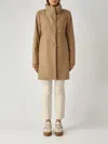 Fay Romantic Coat In Melange Wool Cloth In Brown