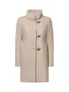 Fay Romantic Coat In Melange Wool Cloth In Neutral