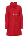 Fay Romantic Lined Coat In Red
