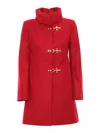 Fay Romantic Lined Coat In Red