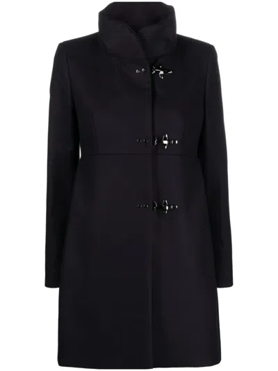 Fay Short Tailored Coat With Metal Toggle Closures In Black