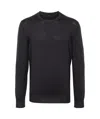 Fay Round-neck Knitted Sweater In Black