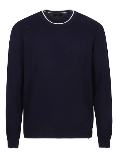 Fay Round Neck Sweater In Blu