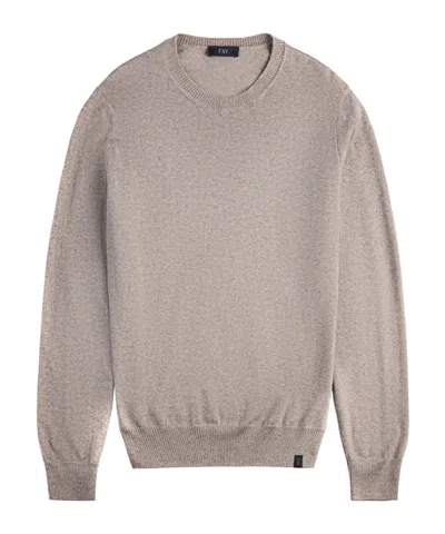 Fay Round-neck Pullover In Wool In Multi