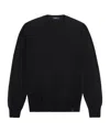 Fay Jumper In Blue Shaved Wool Knit In Black