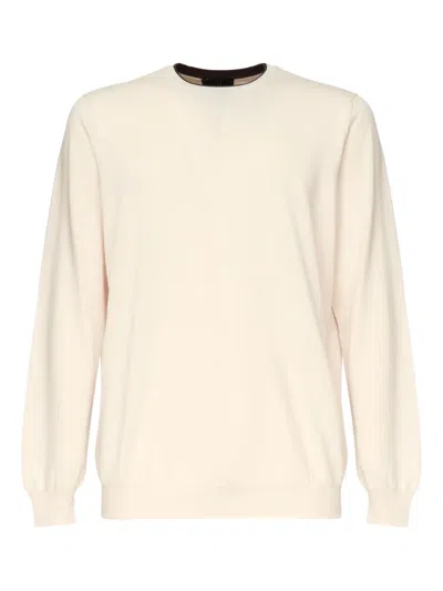 Fay Round-neck Sweater In Neutral