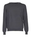 Fay Charcoal Grey Virgin Wool Sweater In Black