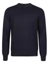 Fay Navy Blue Crew Neck Sweater In Blue