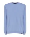 Fay Cotton Sweater With Round Neck In Blue