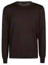 Fay Round Neck Sweater In Cioccolato