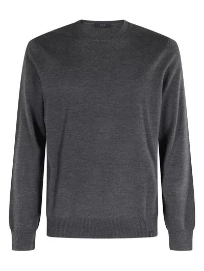 Fay Round-neck Sweater In Gray