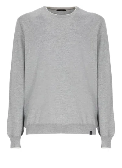 Fay Round Neck Sweater In Grey