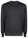 Fay Round Neck Sweater In Nero