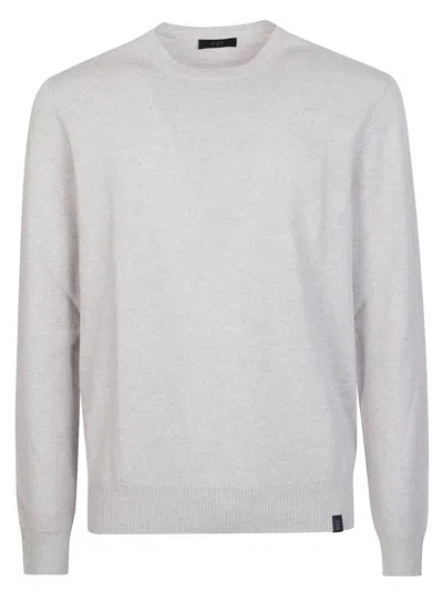 Fay Round Neck Sweater In White