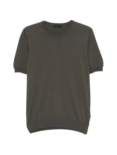 Fay Round-neck T-shirt In Gray