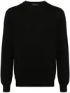 Fay Round-neck Virgin Wool Sweater In Black
