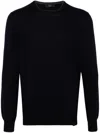 Fay Round-neck Virgin Wool Sweater In Blue