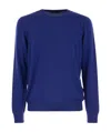 Fay Wool Crew-neck Pullover In Blue