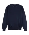 Fay Jumper In Blue Shaved Wool Knit In Black