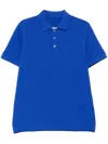 Fay Collar Polo Slits Short Sleeves In Navy Blue