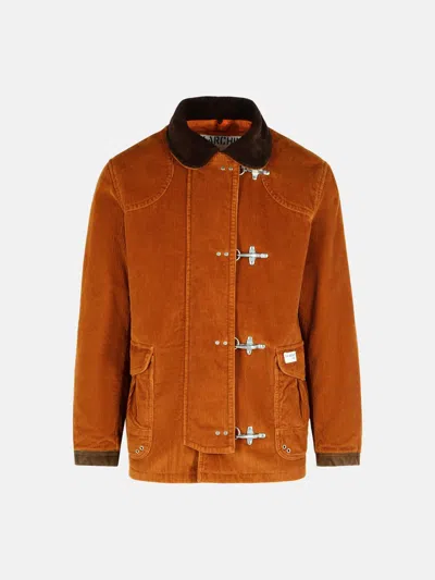 Fay Rust Cotton Jacket In Brown