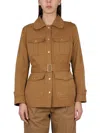 Fay Brown Solid Shirt Collar Jacket In Brown