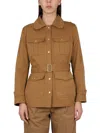 Fay Brown Solid Shirt Collar Jacket In Brown