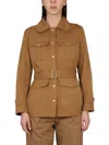 Fay Women's Safari Jacket With Snap Button Closure In Brown
