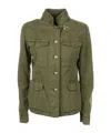 Fay Sahariana Canvas Military Jacket In Green