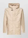 Fay Sand Technical Poplin Short Parka In Brown