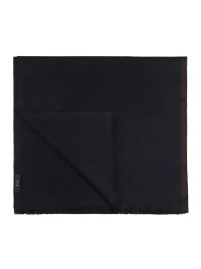 Fay Scarf In Blue Pure Wool In Black