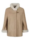 Fay Women Leather Shealing Cape In Multi