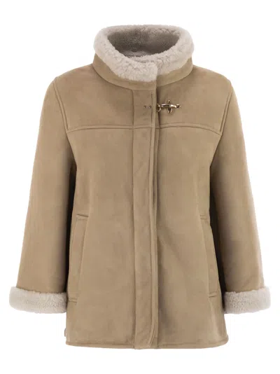 Fay Sheepskin Coat In Brown