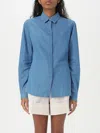 Fay Denim Shirt With Button Placket And Collar In Blau