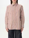 Fay Brown Striped Shirt With Button-down Front In Brown