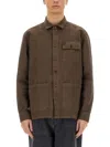 Fay Coffee Brown Overshirt With Multiple Pockets