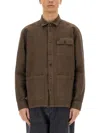 Fay Coffee Brown Overshirt With Multiple Pockets In Brown