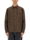 Fay Coffee Brown Overshirt With Multiple Pockets In Brown